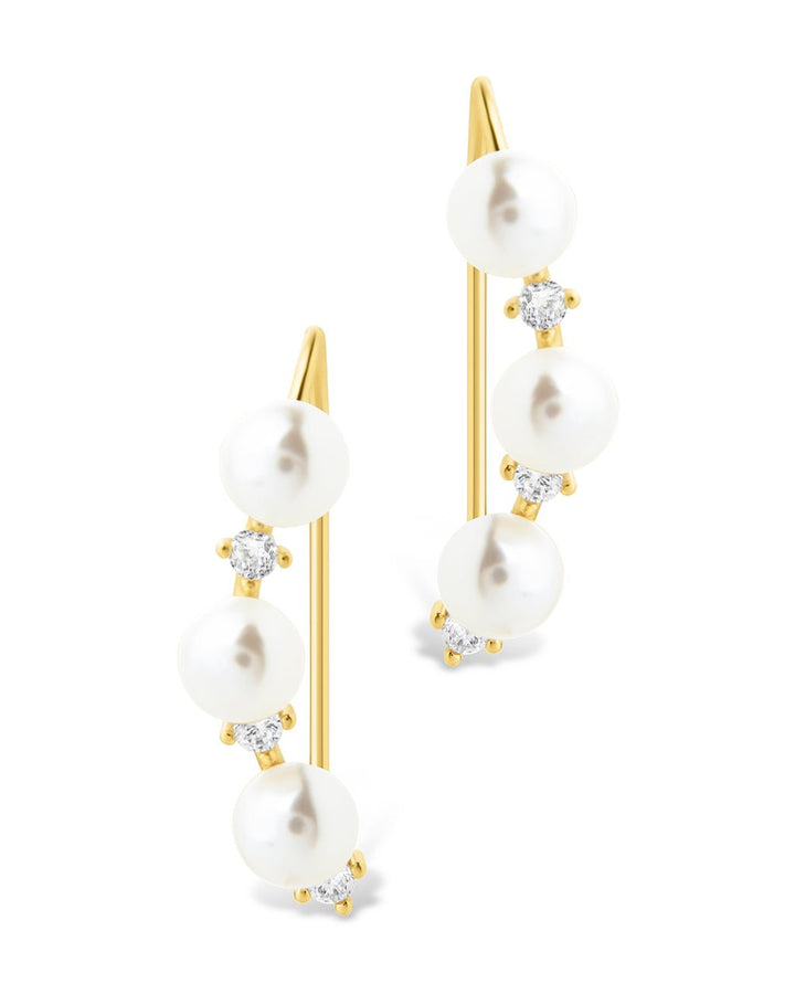 Siena CZ & Pearl Threader Earrings