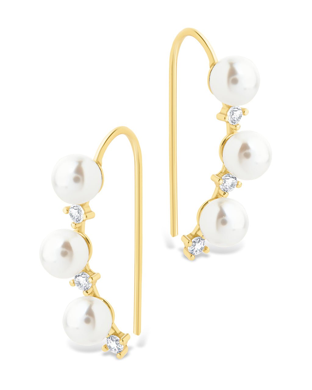 Siena CZ & Pearl Threader Earrings