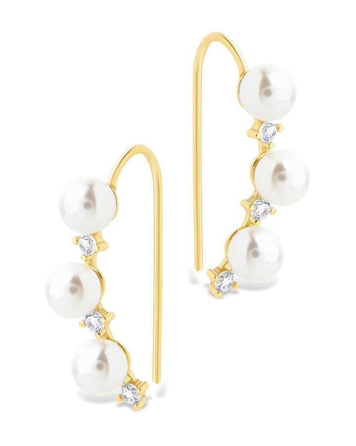 Siena CZ & Pearl Threader Earrings