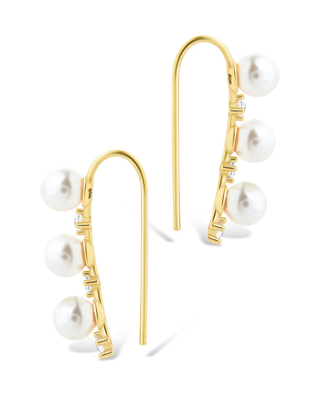Siena CZ & Pearl Threader Earrings