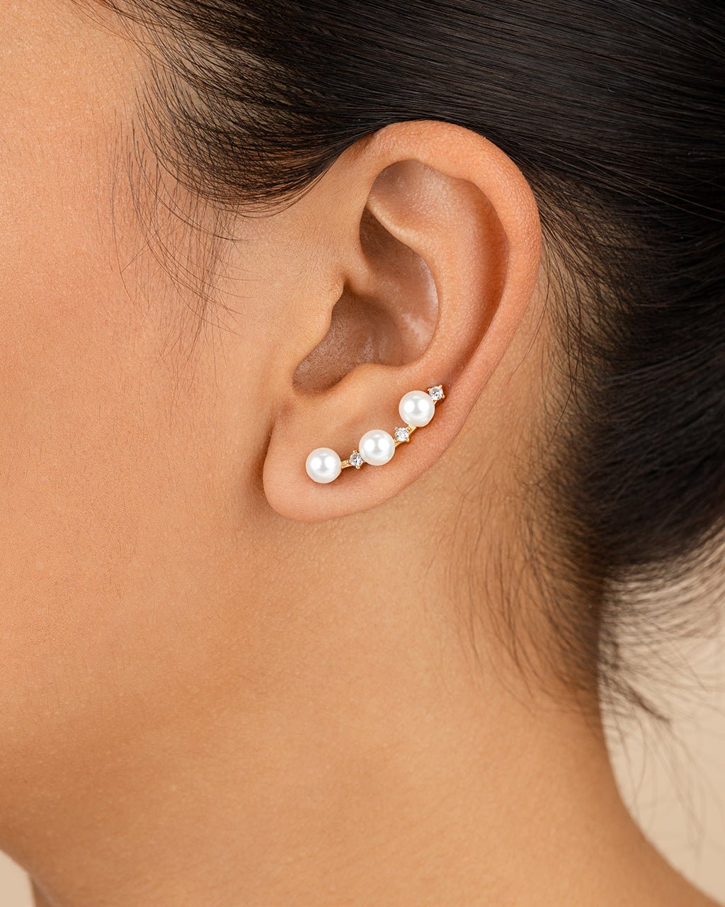 Siena CZ & Pearl Threader Earrings