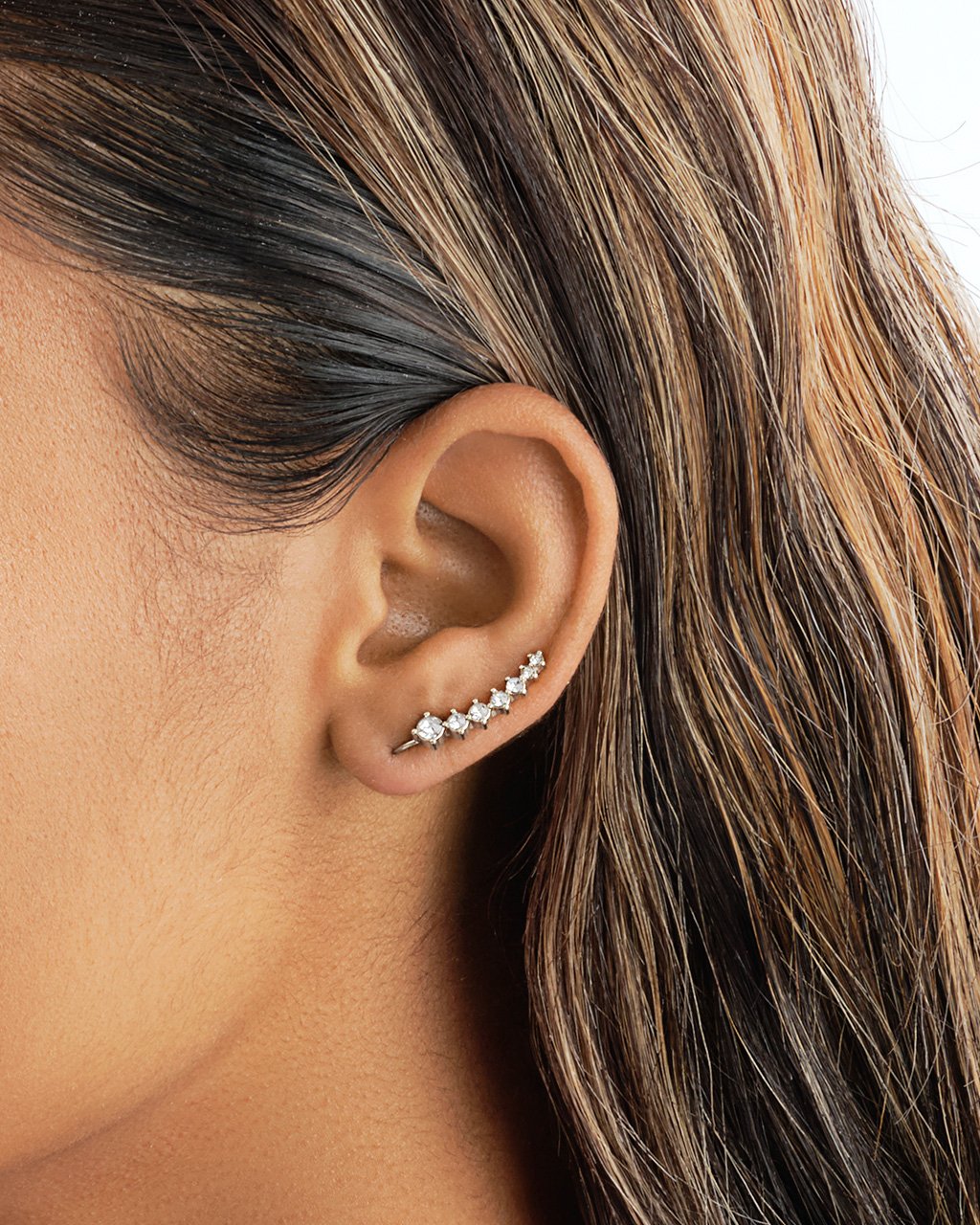 Graduated CZ Crawler Earrings by Sterling Forever