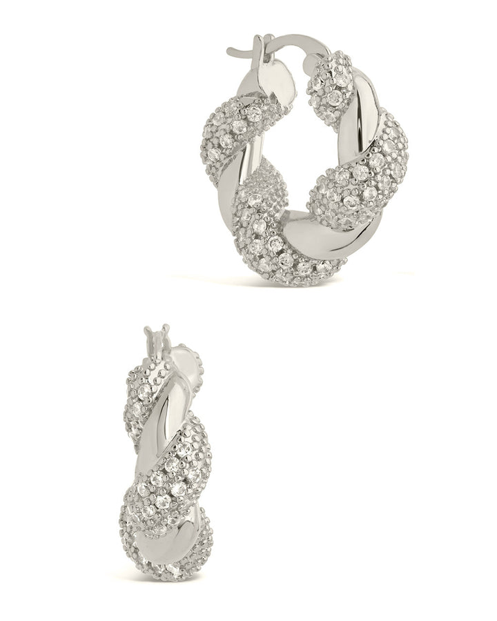 Florence CZ Twist Hoop Earrings by Sterling Forever