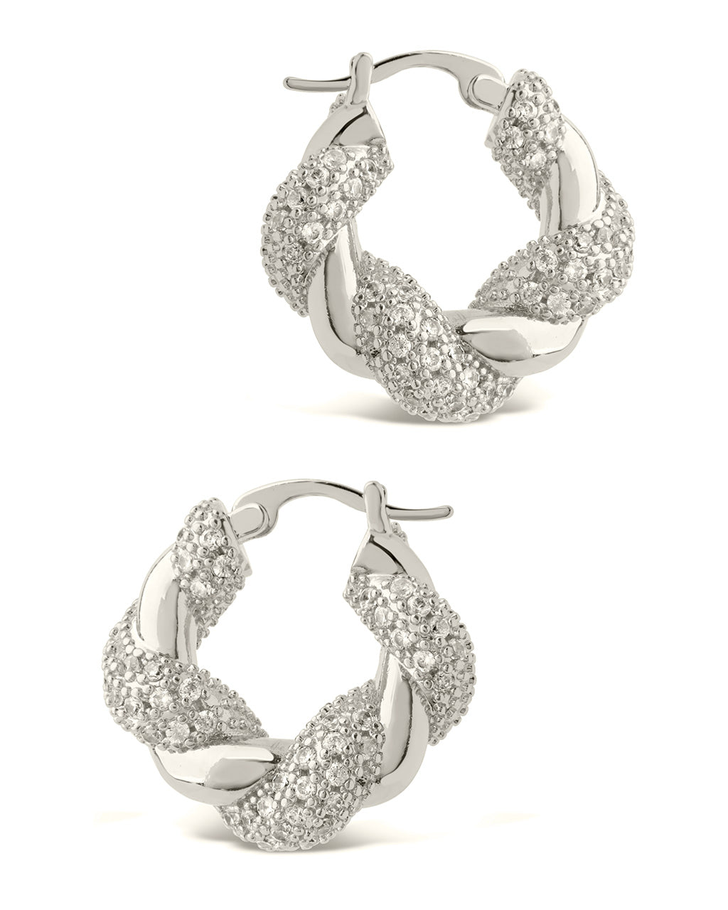 Florence CZ Twist Hoop Earrings by Sterling Forever