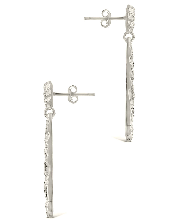 Alina CZ Textured Drop Earrings by Sterling Forever