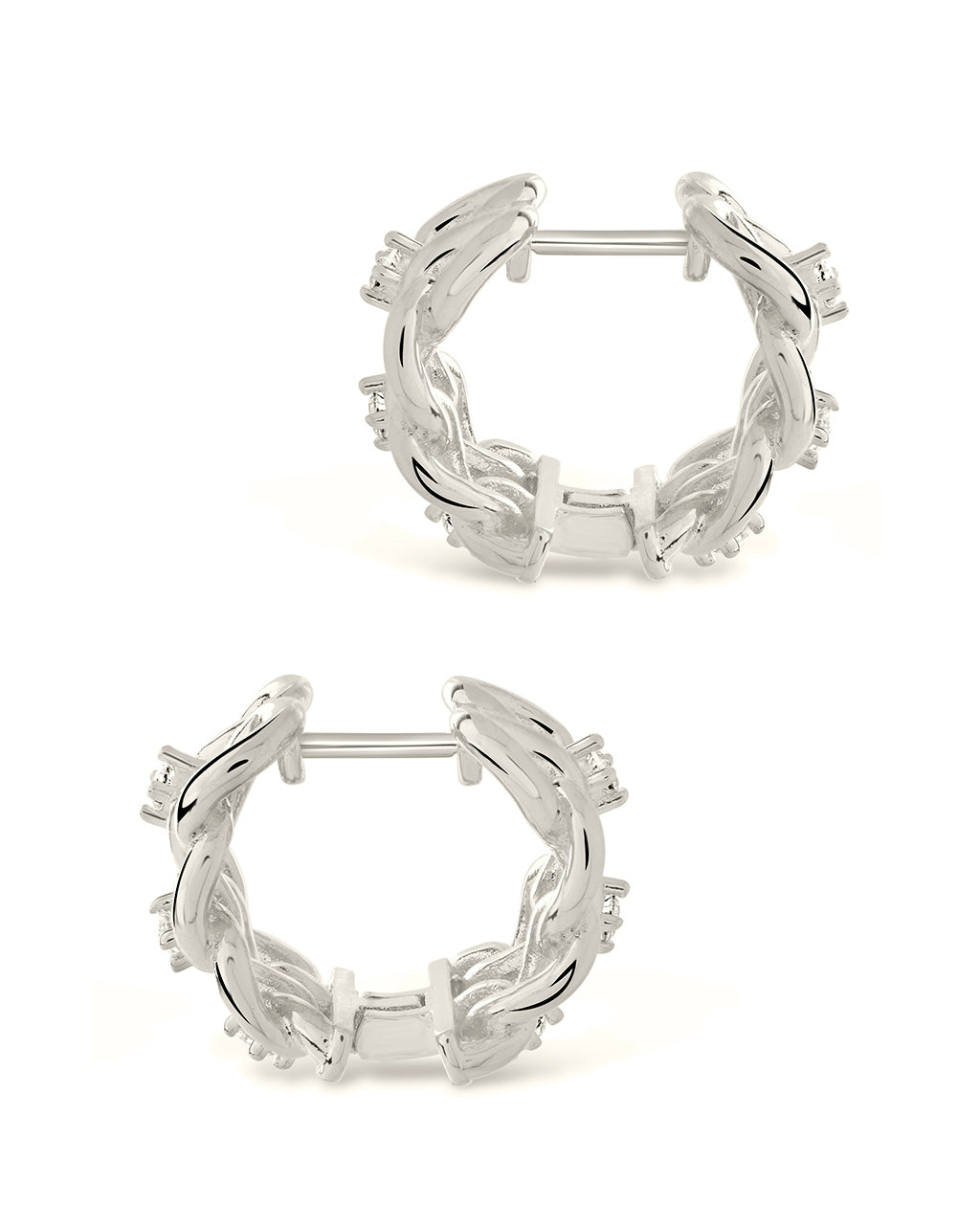 Carleene CZ Chain Huggie Hoop Earrings by Sterling Forever