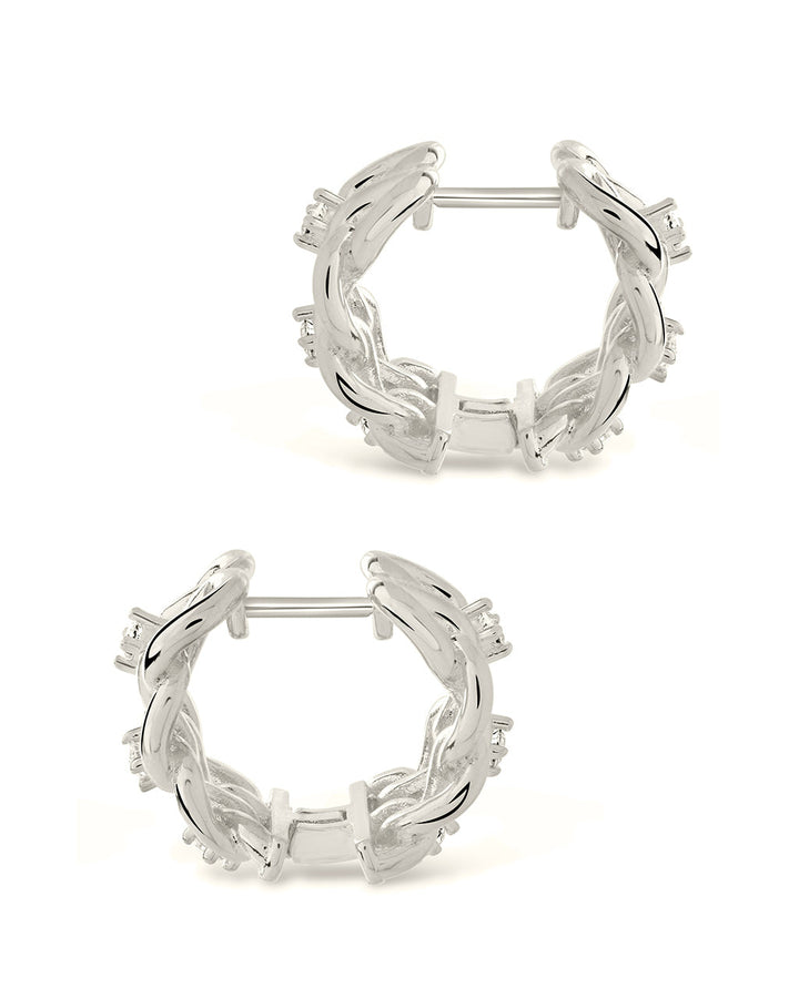Carleene CZ Chain Huggie Hoop Earrings by Sterling Forever