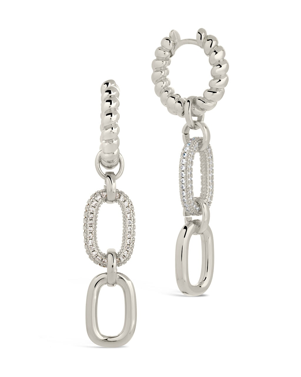 Andi Chain Link Drop Hoop Earrings by Sterling Forever