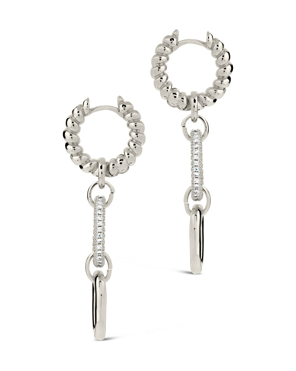 Andi Chain Link Drop Hoop Earrings by Sterling Forever