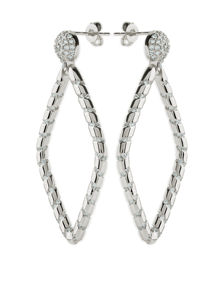 Geometric CZ Diamond Drop Stud Earrings