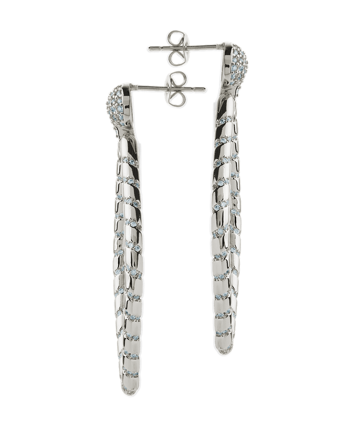 Geometric CZ Diamond Drop Stud Earrings
