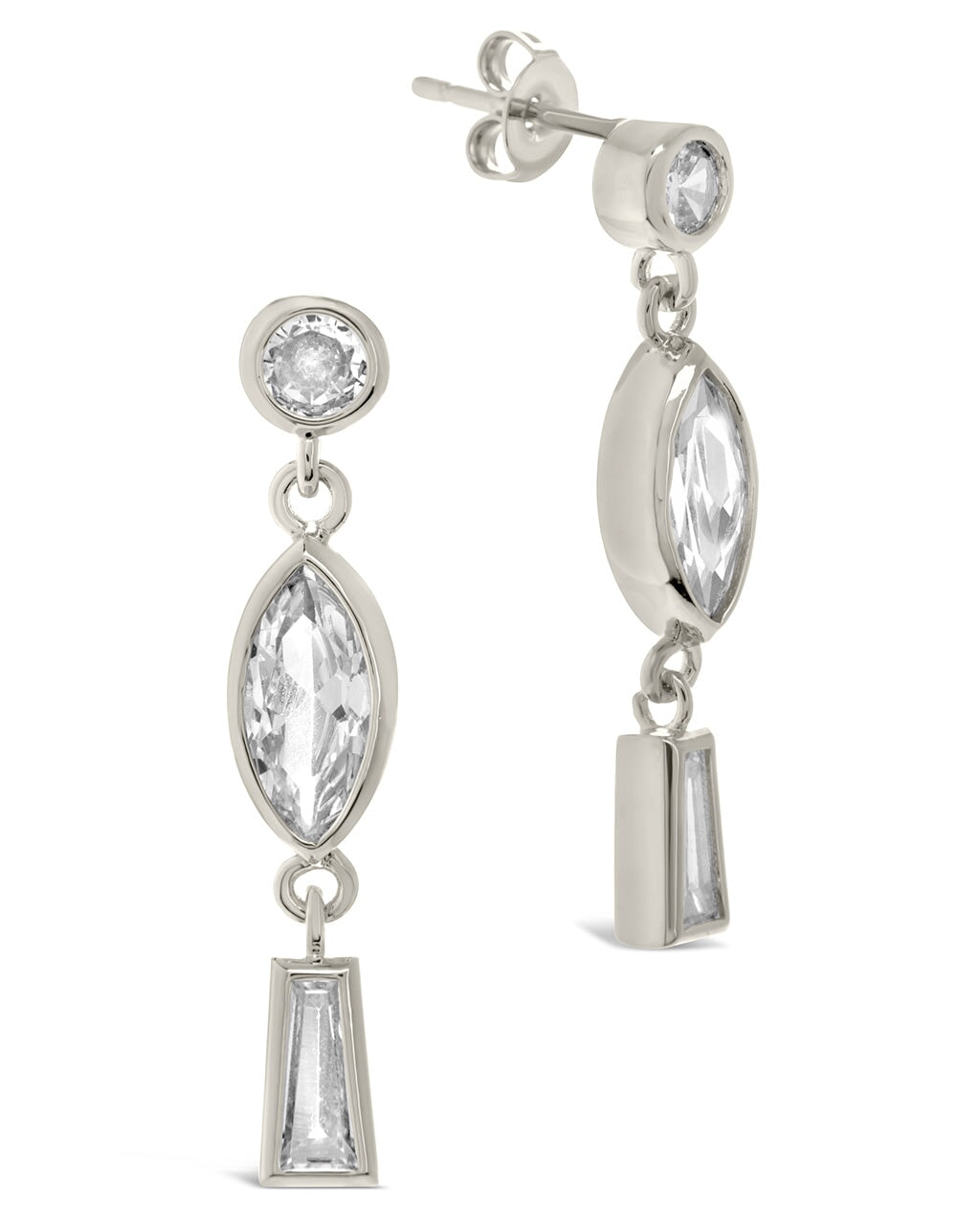 Suvi Triple CZ Drop Stud Earrings by Sterling Forever