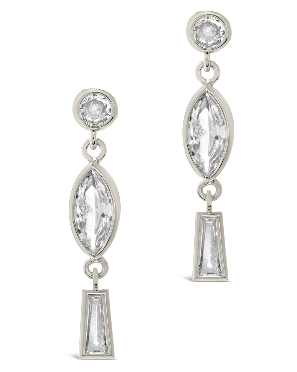 Suvi Triple CZ Drop Stud Earrings by Sterling Forever