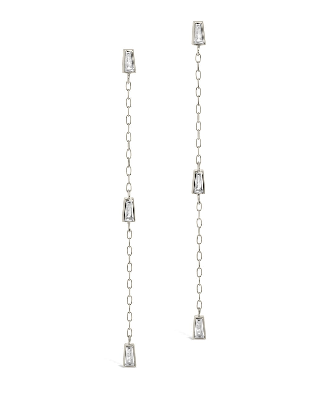 Lillian Square CZ Drop Stud Earrings by Sterling Forever