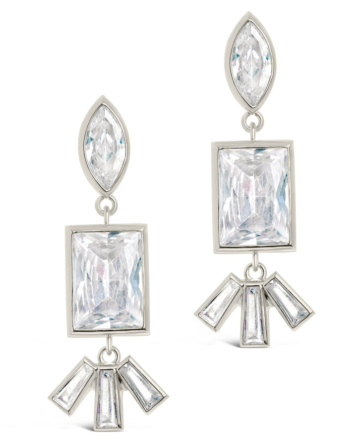 Bella Square & Oval CZ Drop Earrings by Sterling Forever