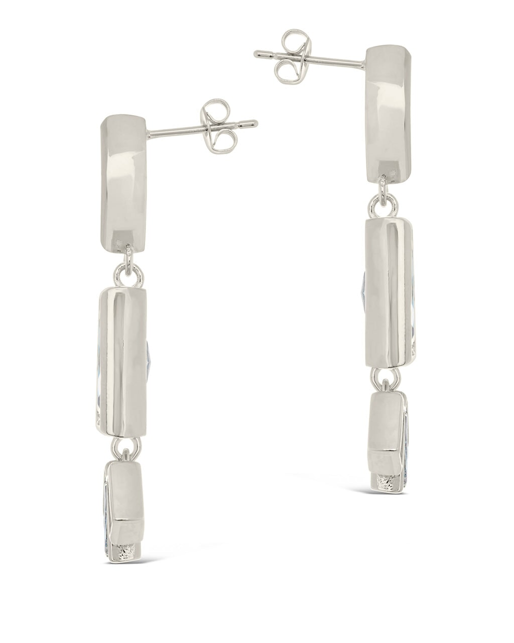 Bella Square & Oval CZ Drop Earrings by Sterling Forever