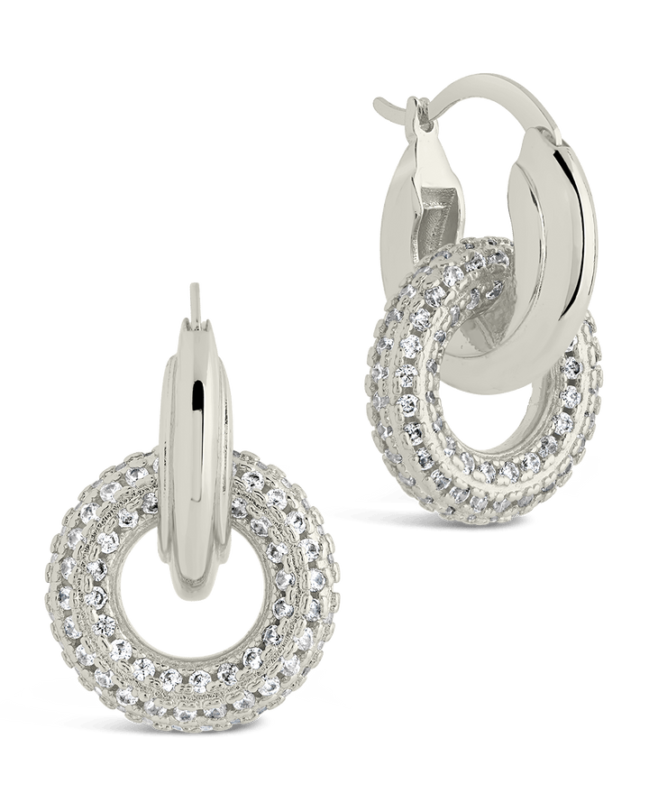 Hunter CZ Interlocking Circle Drop Earrings