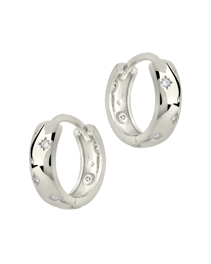 Greer CZ Burst Micro Hoop Earrings