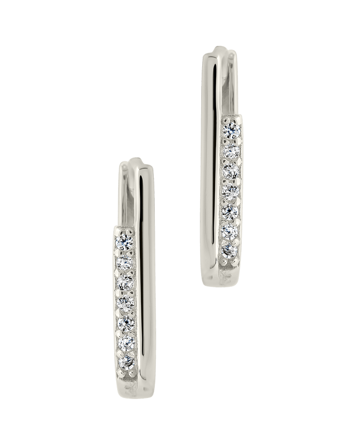 Nadine CZ Rectangle Hoop Earrings