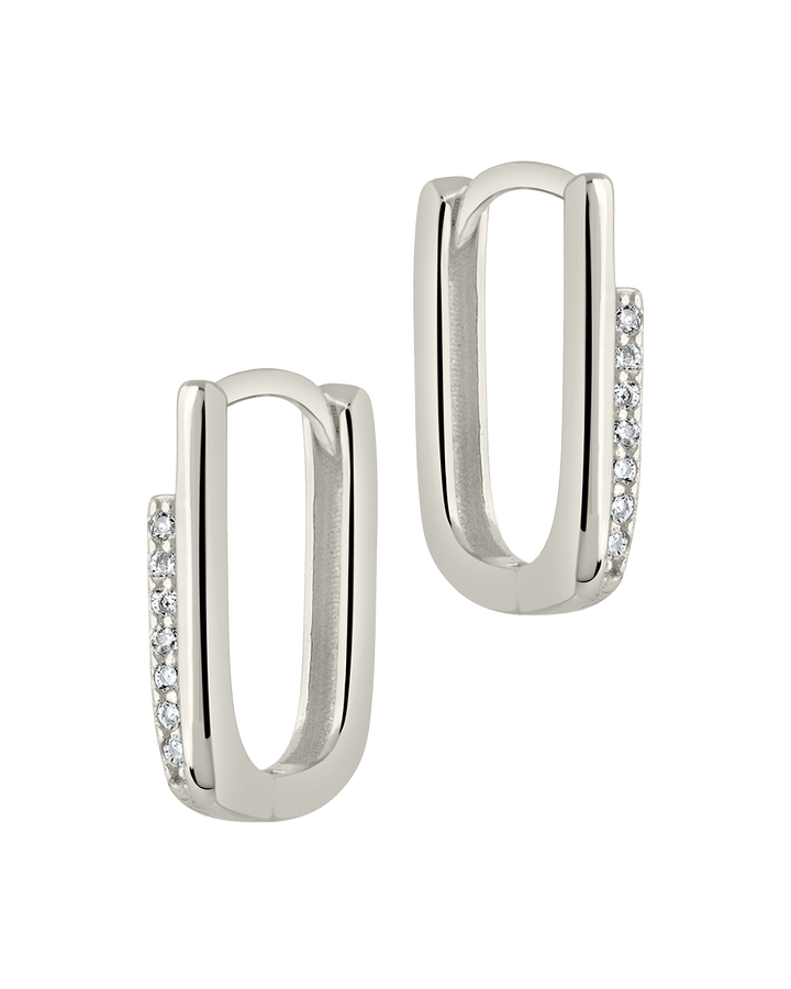 Nadine CZ Rectangle Hoop Earrings