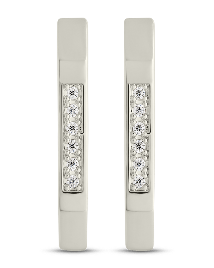 Aria Geometric CZ Micro Hoop Earrings