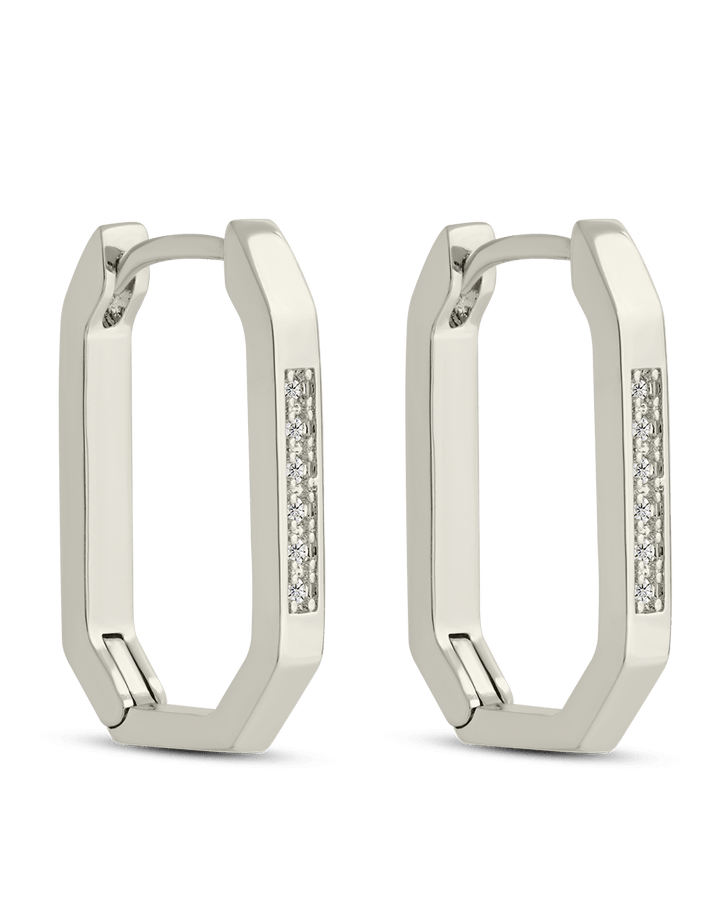 Aria Geometric CZ Micro Hoop Earrings
