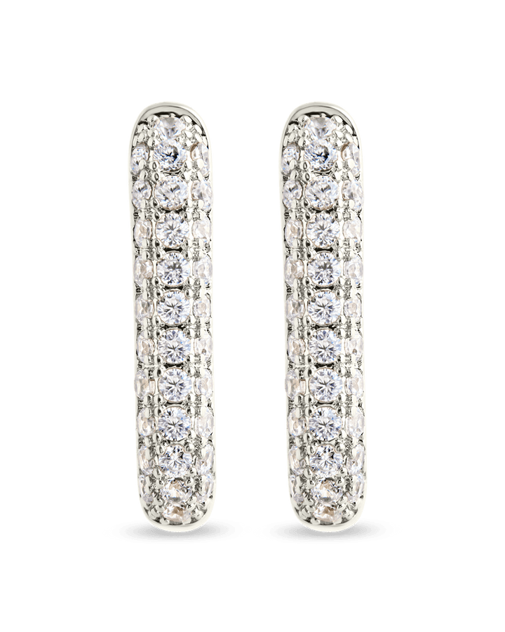 Francesca CZ Rectangular Hoop Earrings
