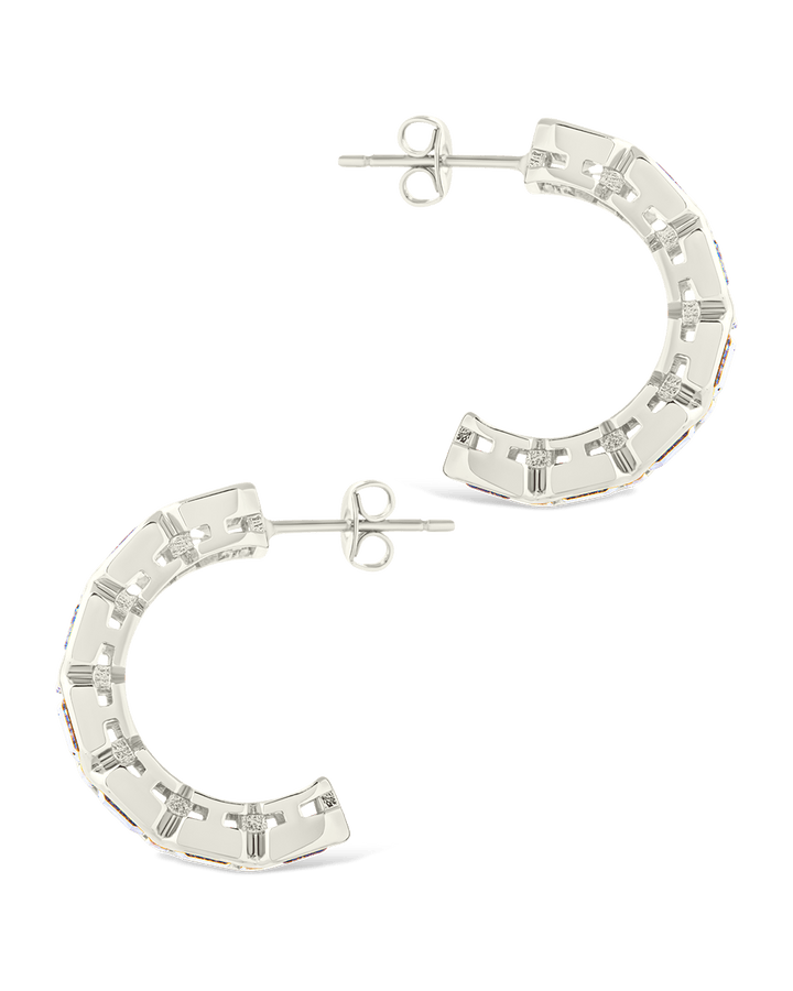 Nyssa Bezel CZ Station Hoop Earrings