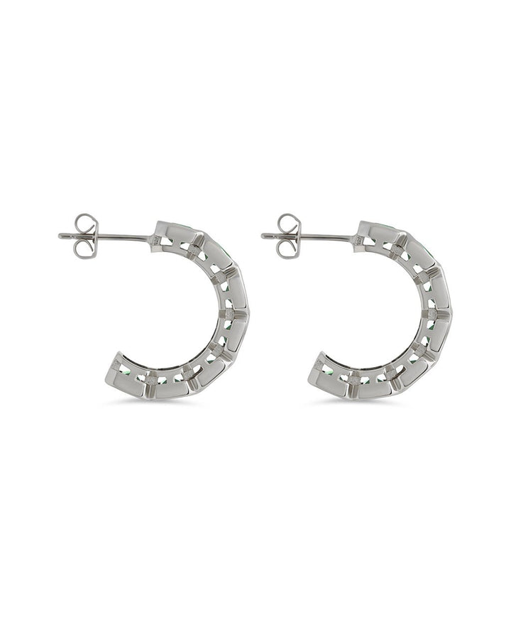 Nyssa Bezel CZ Station Hoop Earrings