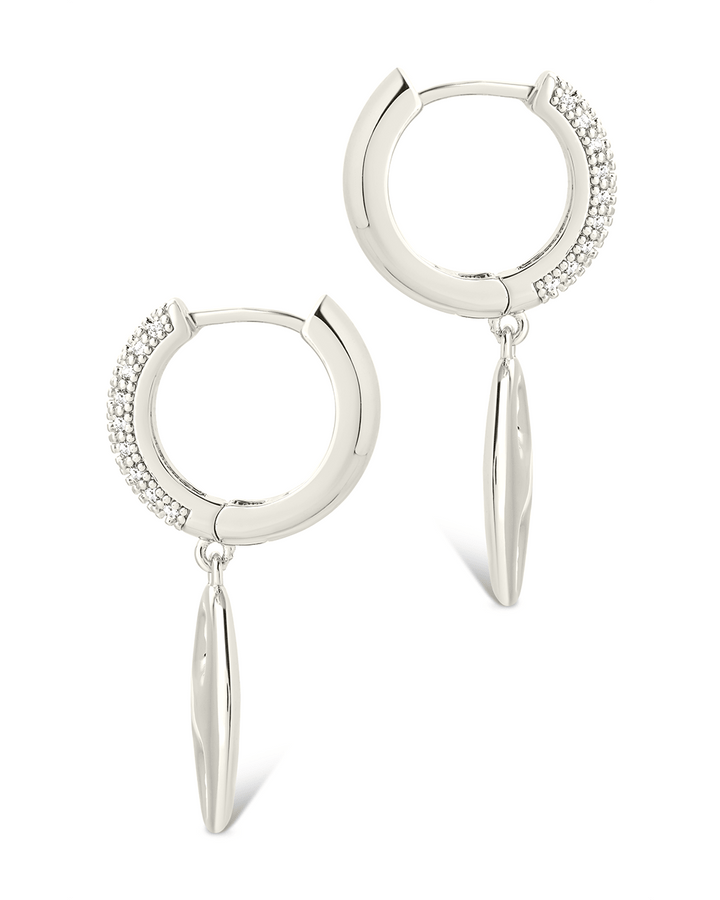 Bliss CZ Anchor Chain Micro Hoop Earrings