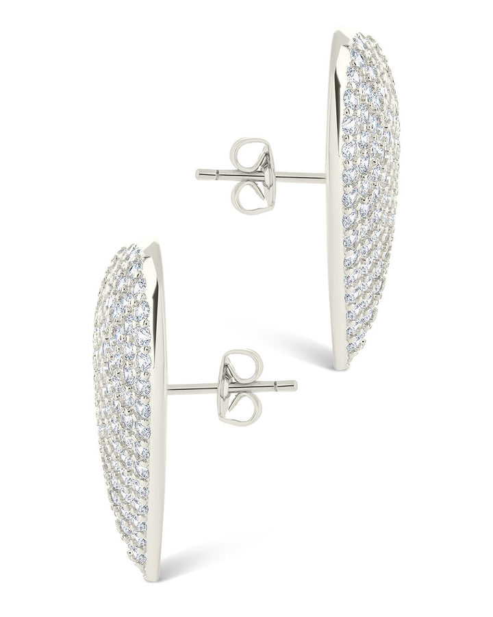 Disco Heart CZ Statement Stud Earrings