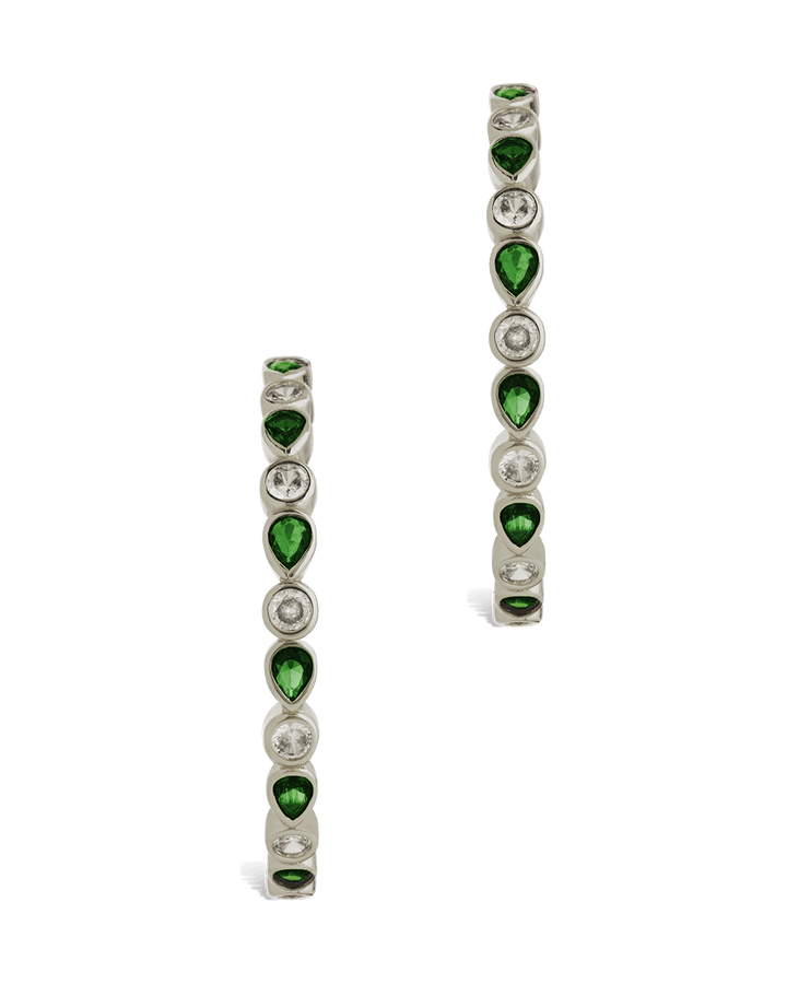 Bezel Set Mixed CZ Hoops