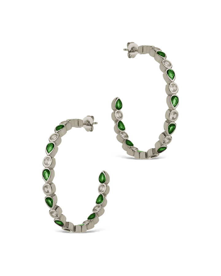 Bezel Set Mixed CZ Hoops
