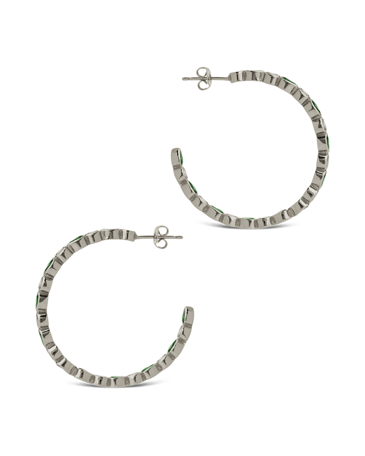Bezel Set Mixed CZ Hoops