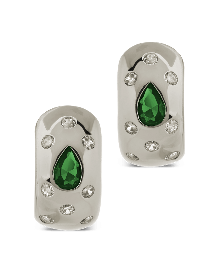 Mixed CZ Chunky Huggie Hoops
