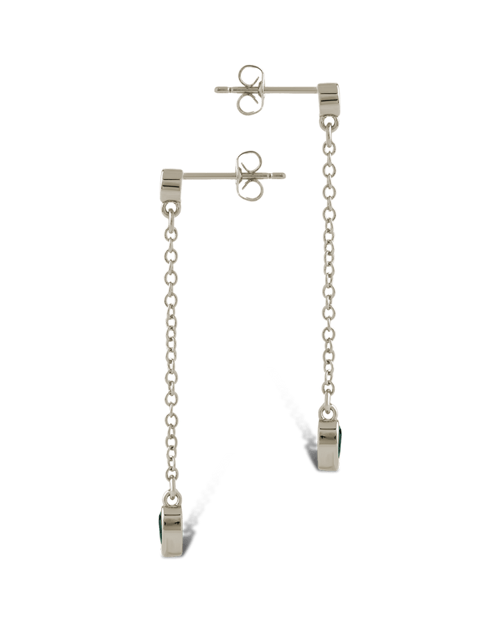 Delicate Chain Link CZ Drop Earrings