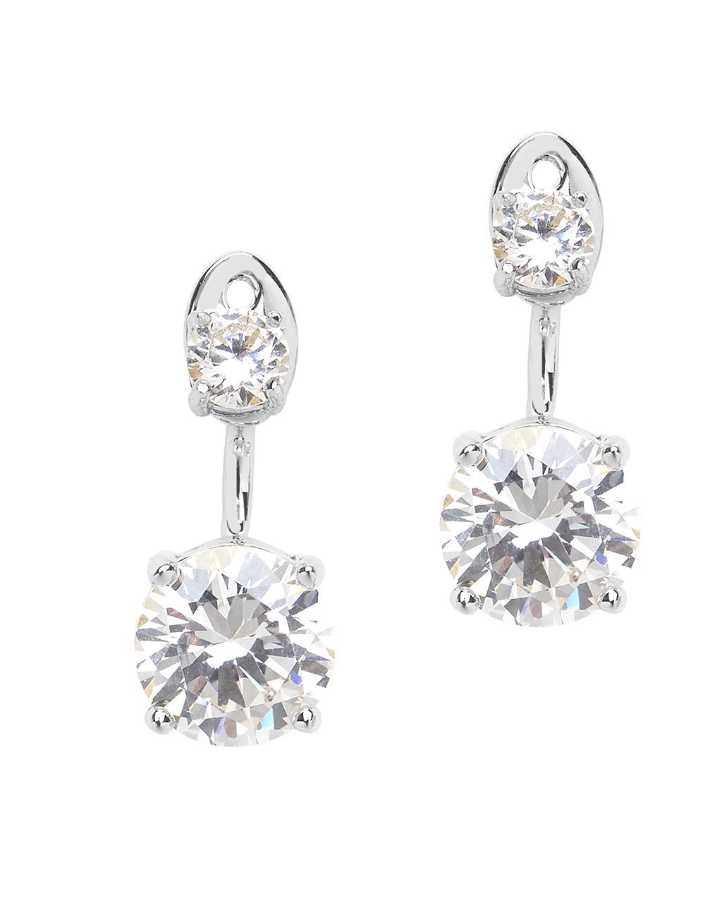 Brilliant CZ Stud Jacket Earrings