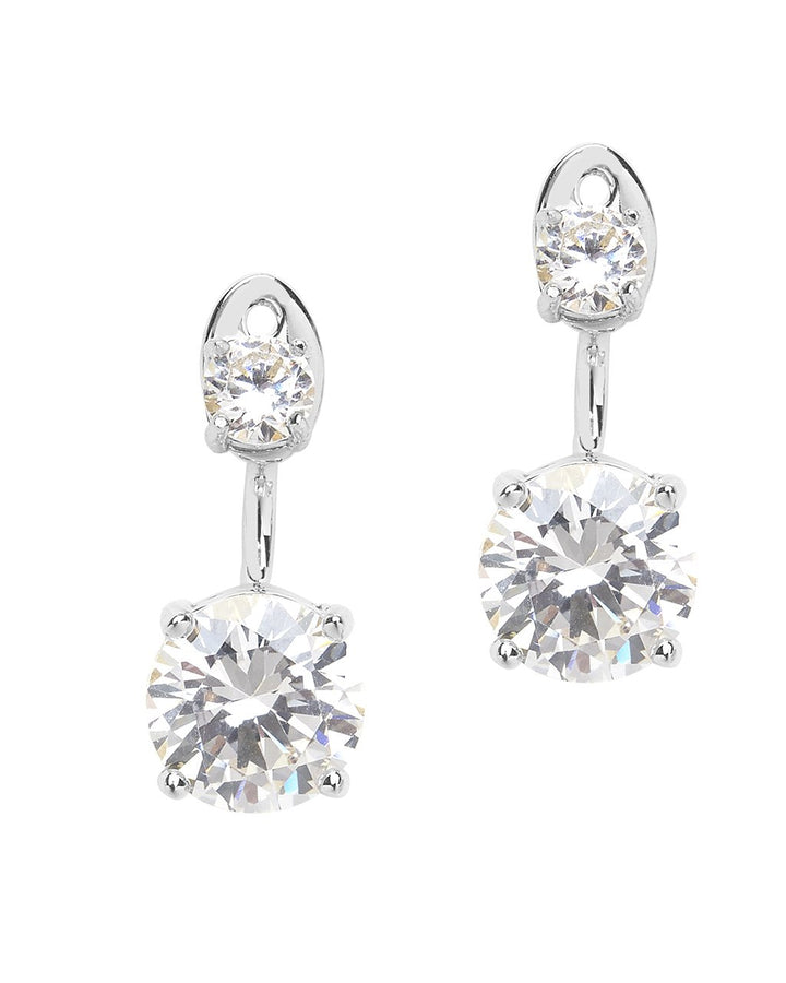 Brilliant CZ Stud Jacket Earrings