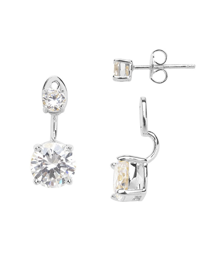 Brilliant CZ Stud Jacket Earrings