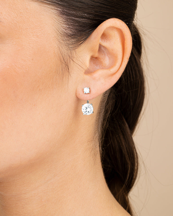 Brilliant CZ Stud Jacket Earrings