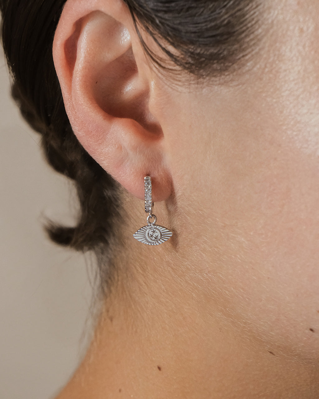 Starry Nights Eye Micro Hoops