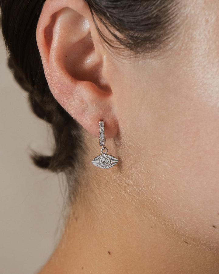 Starry Nights Eye Micro Hoops