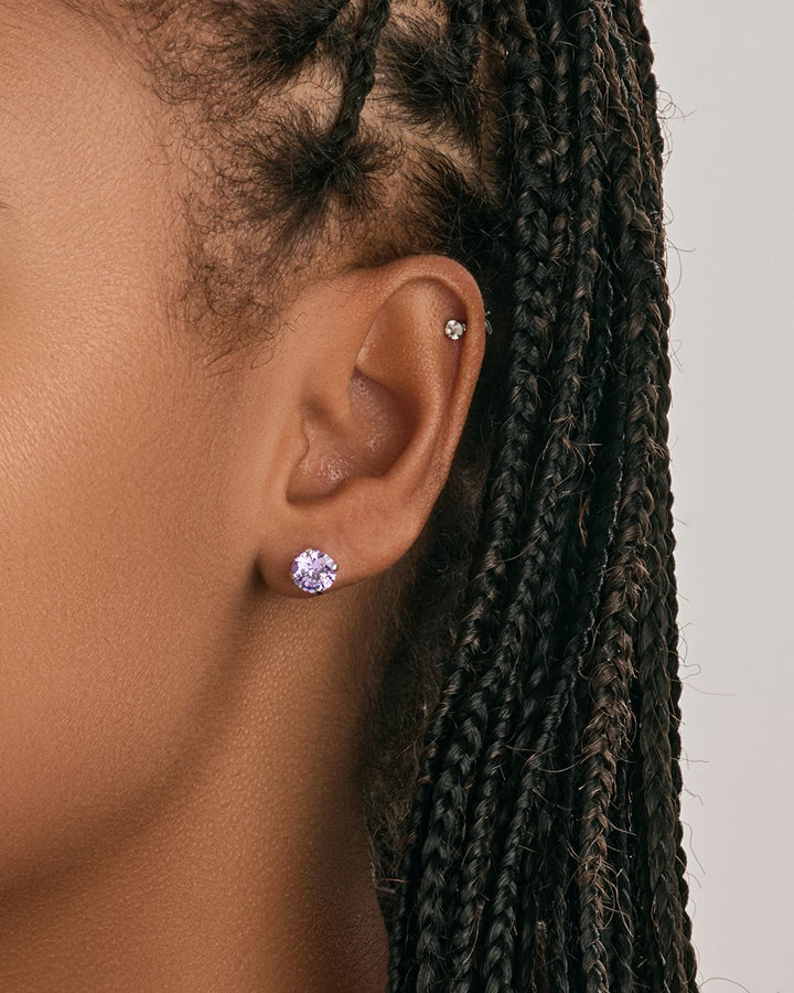 Sterling Silver 7mm Rainbow CZ Studs by Sterling Forever