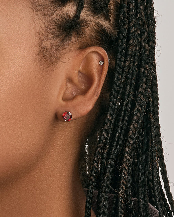 Sterling Silver 7mm Rainbow CZ Studs by Sterling Forever