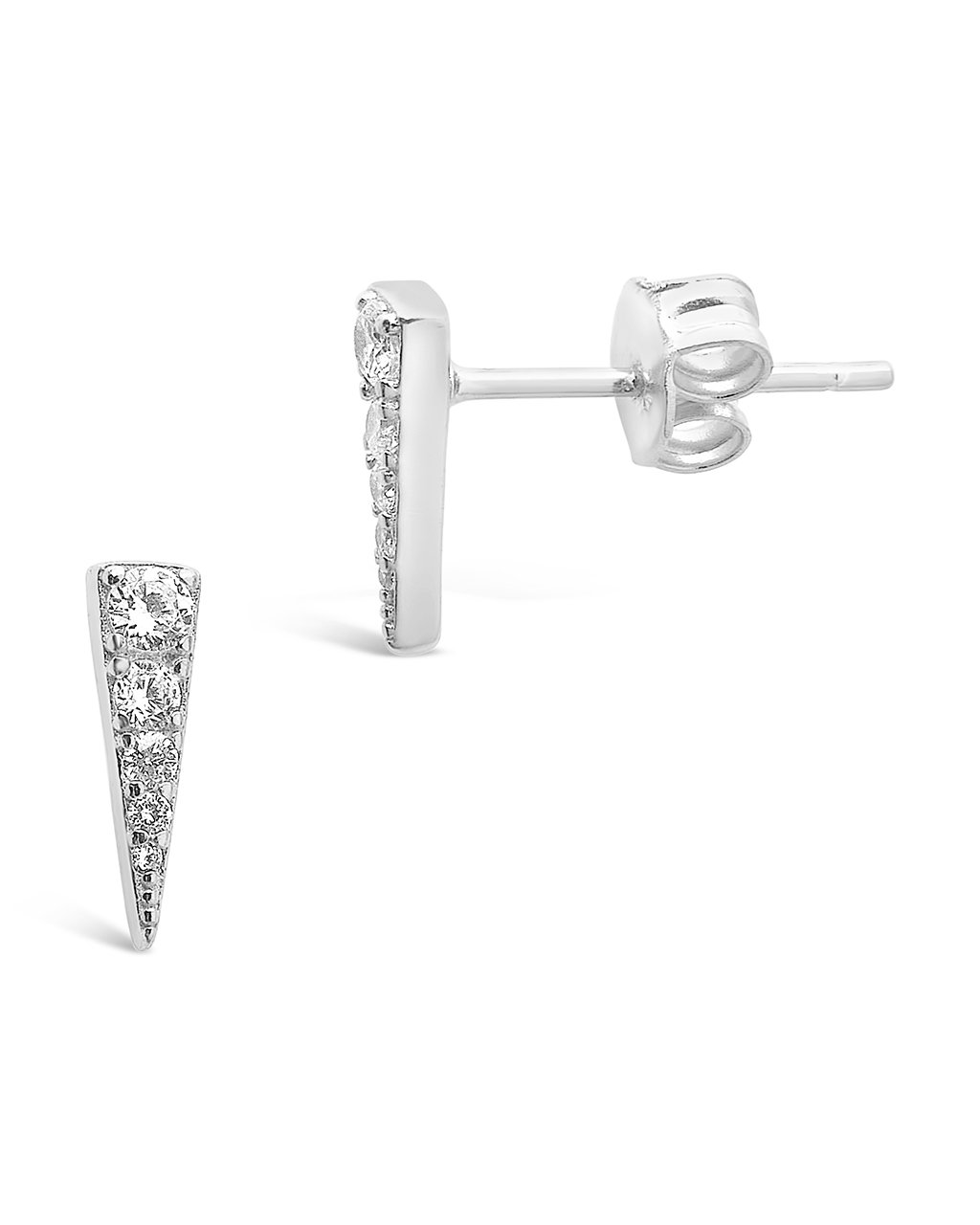 Sterling Silver CZ Pyramid Studs by Sterling Forever