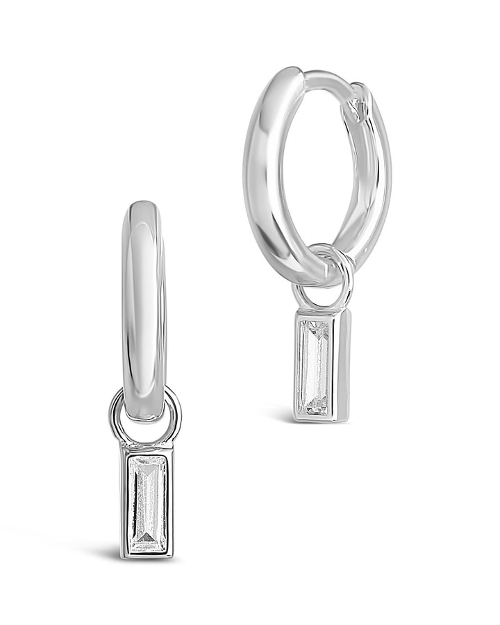 Baguette CZ Micro Hoops