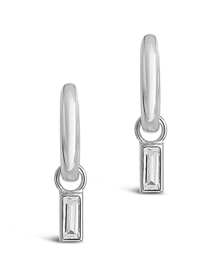 Baguette CZ Micro Hoops