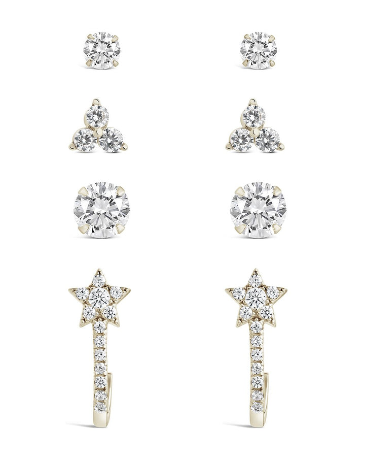 Sterling Silver 4pc Everyday CZ Earring Set by Sterling Forever