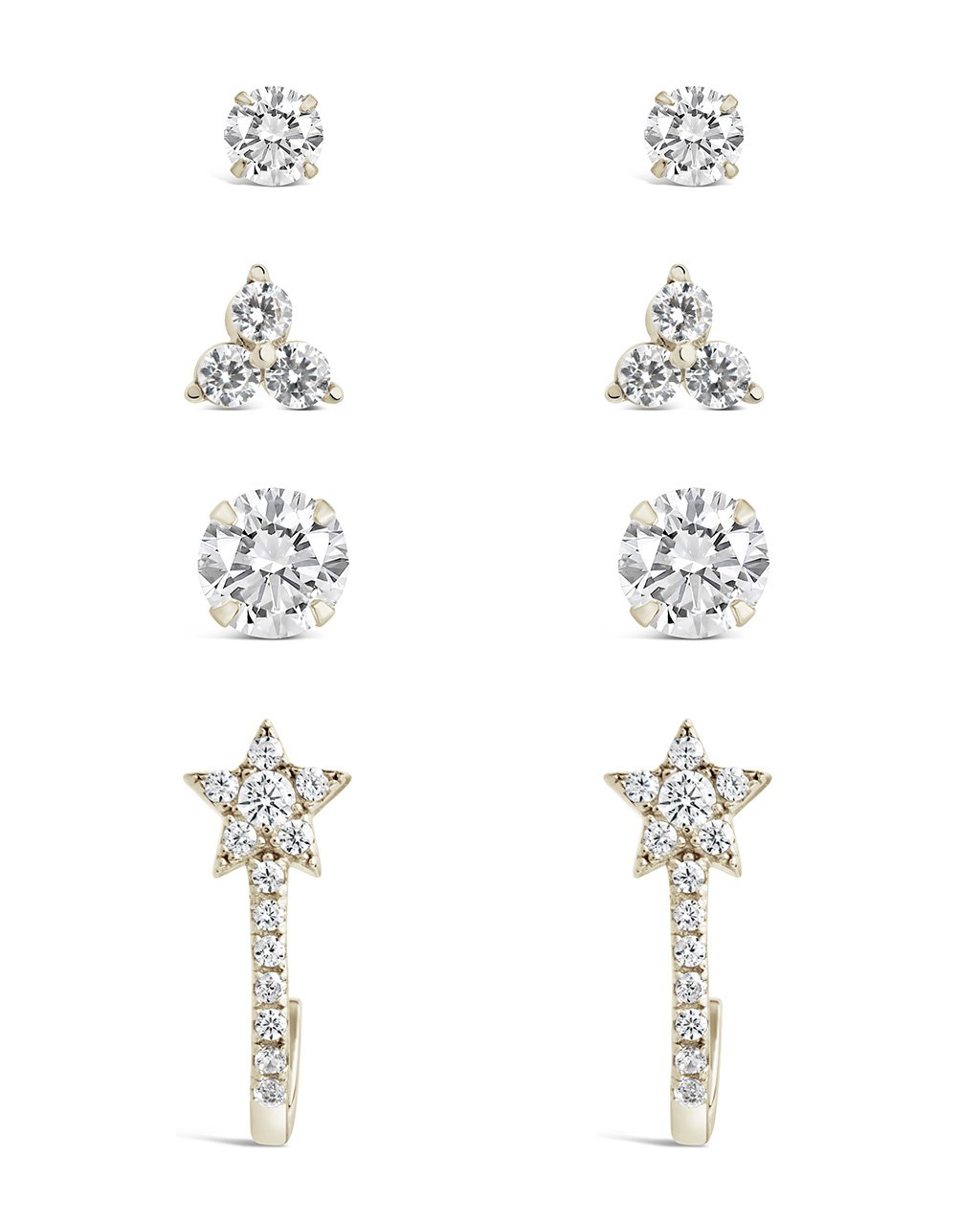 Everyday CZ Earring Set - 4 pc