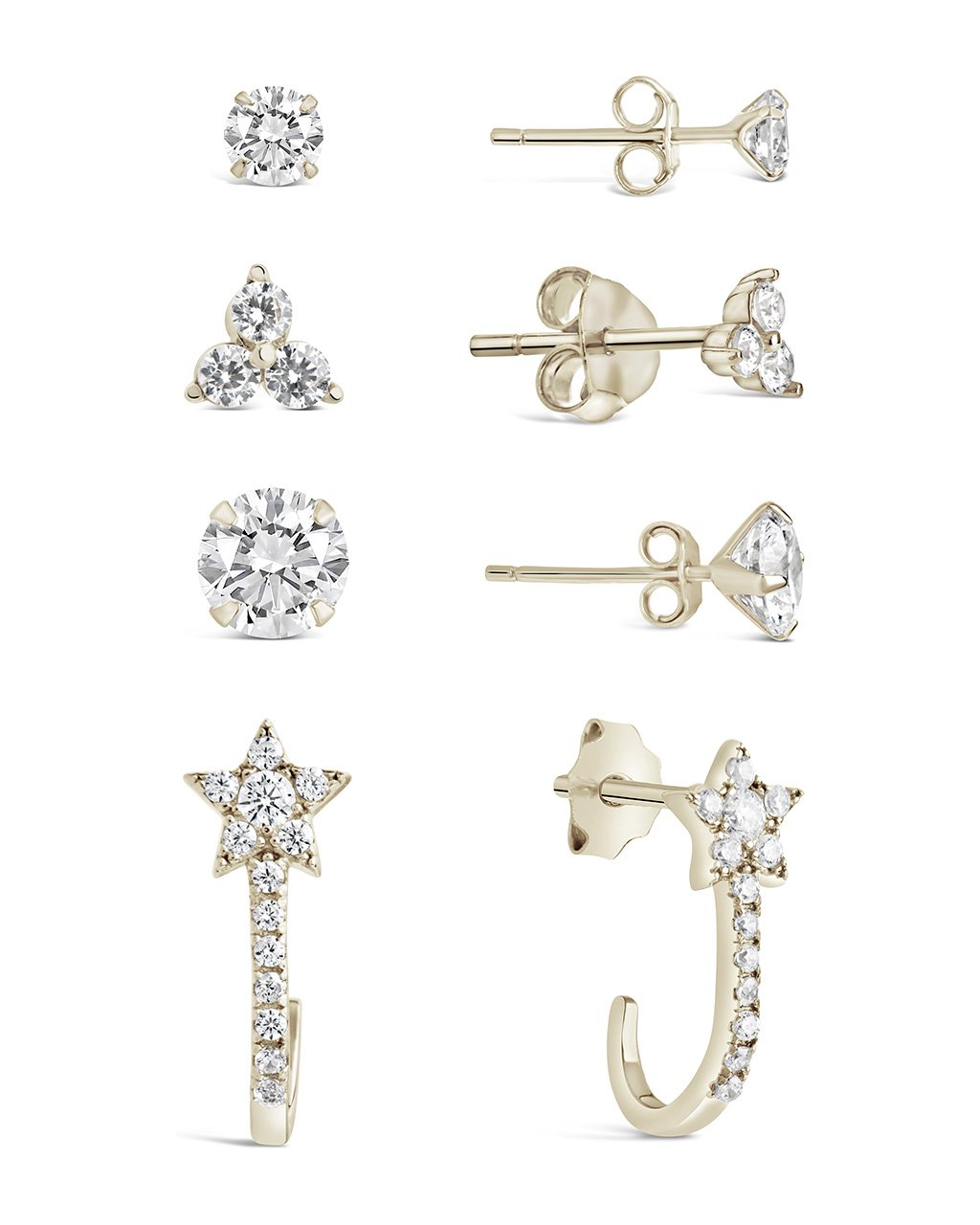 Everyday CZ Earring Set - 4 pc